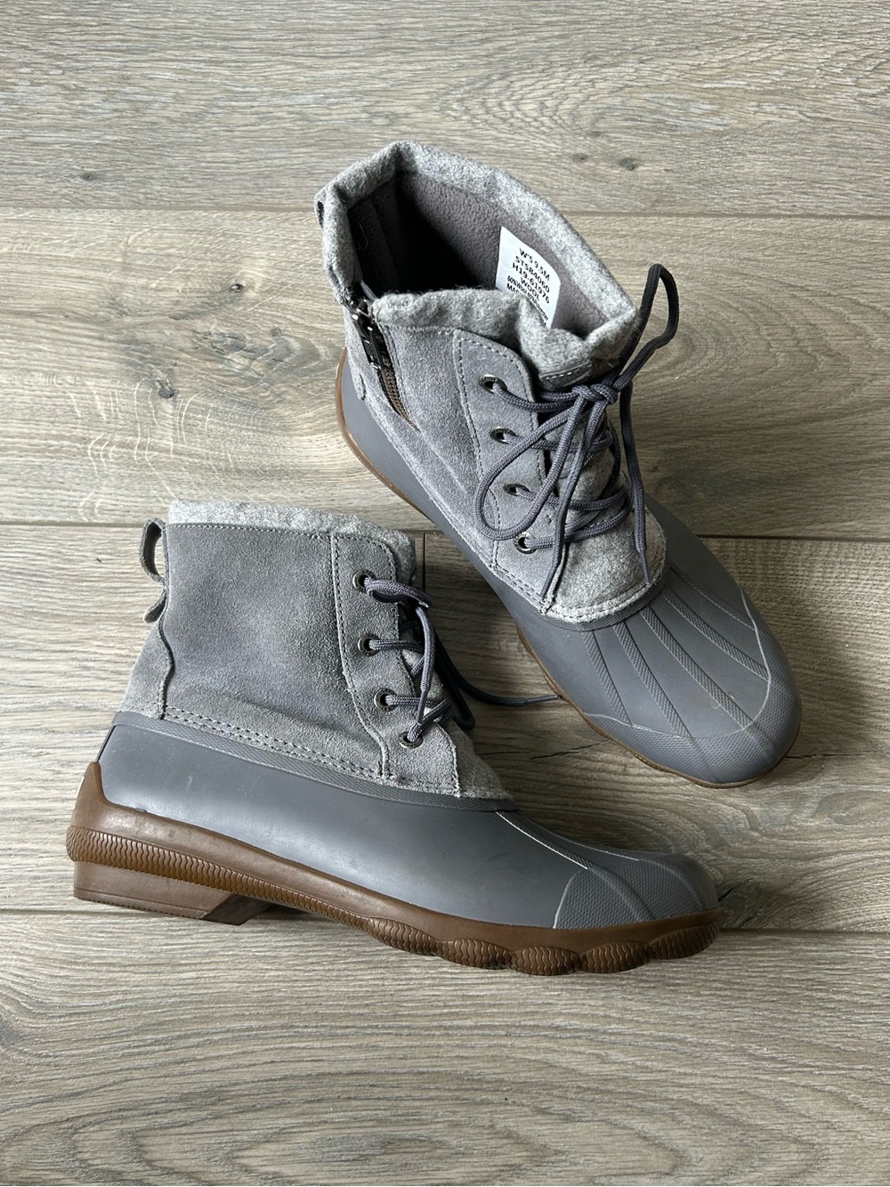 Sperry Wool Gray Duck Boots STS84060 Women Size 9.5
